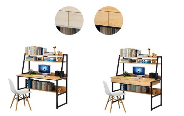 360Home Computertisch Büro Schreibtisch + Regal Birnbaumholz